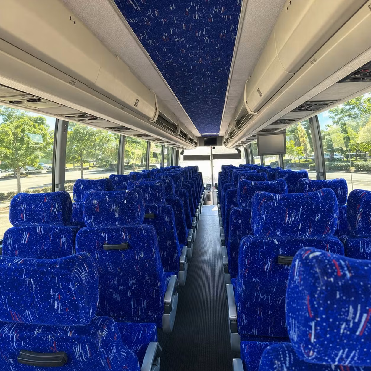 56 passenger charter bus interior